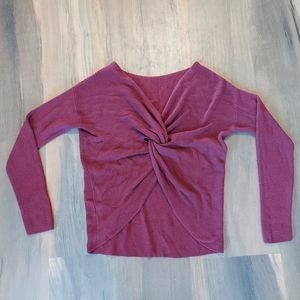 Burgundy Twisted Open Back Sweater